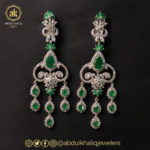 Jade and Zirconia Earrings